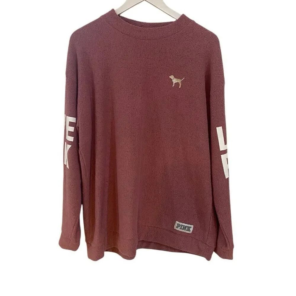 Pink Victoria’s Secret sweater, long sleeve large dog